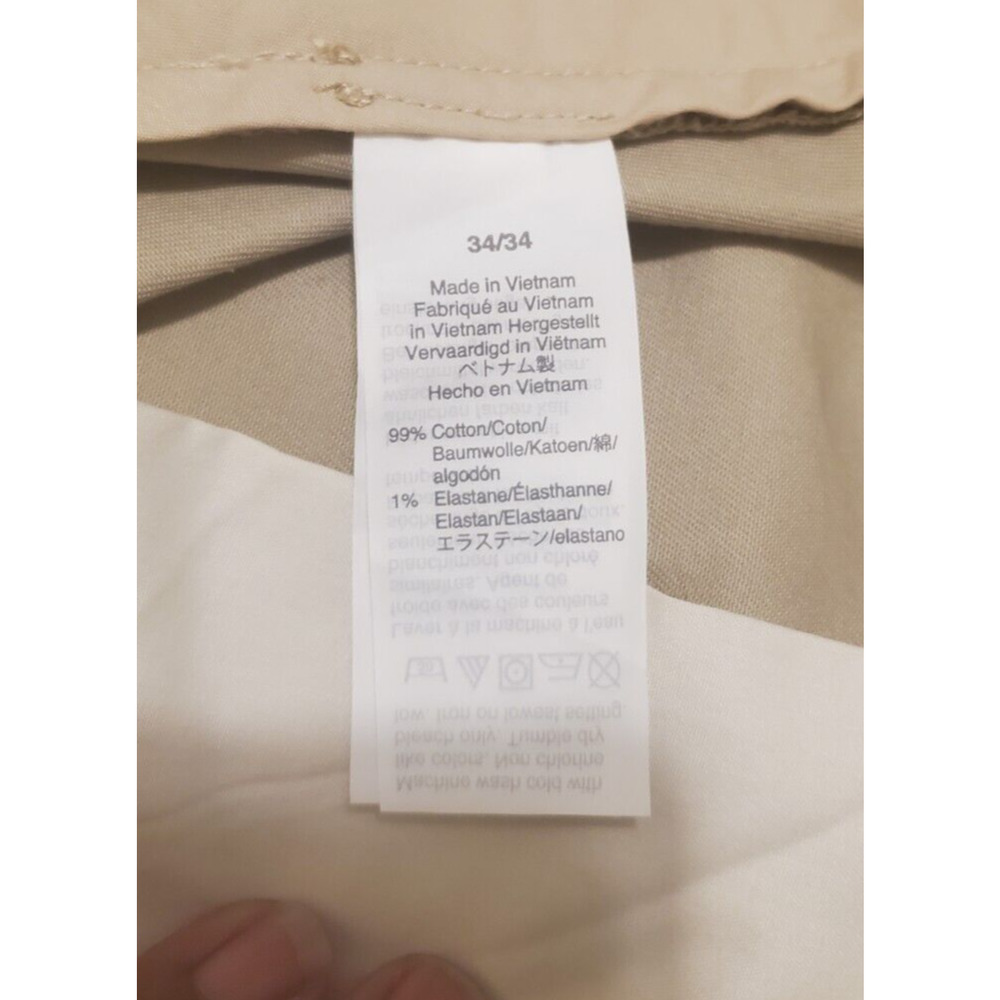 J Crew Flex Slim Fit Pants Khaki Chino Straight Leg Pockets Men Size 34x34 NEW - Picture 5 of 5